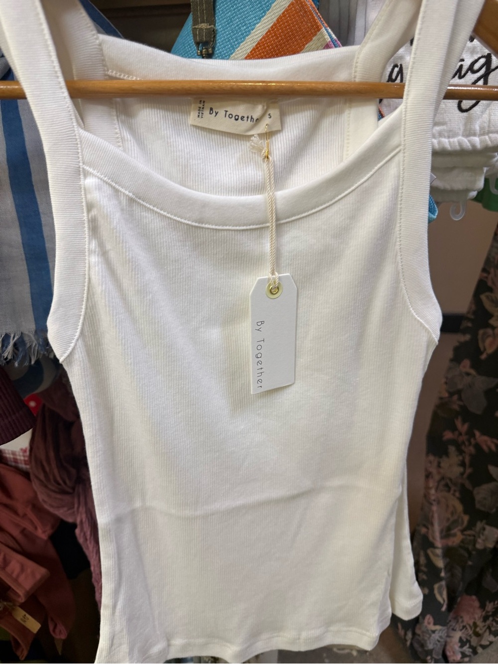 NWT By Together White Ribbed Tank Top